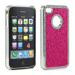 Wholesale iPhone 4 4S Glitter Diamond Chrome Case (Pink)